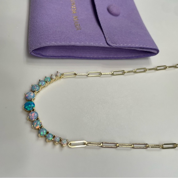 NWT Melinda Maria Gold “Not Your Basic Graduated Ombré Samantha Tennis Necklace” - Picture 6 of 8